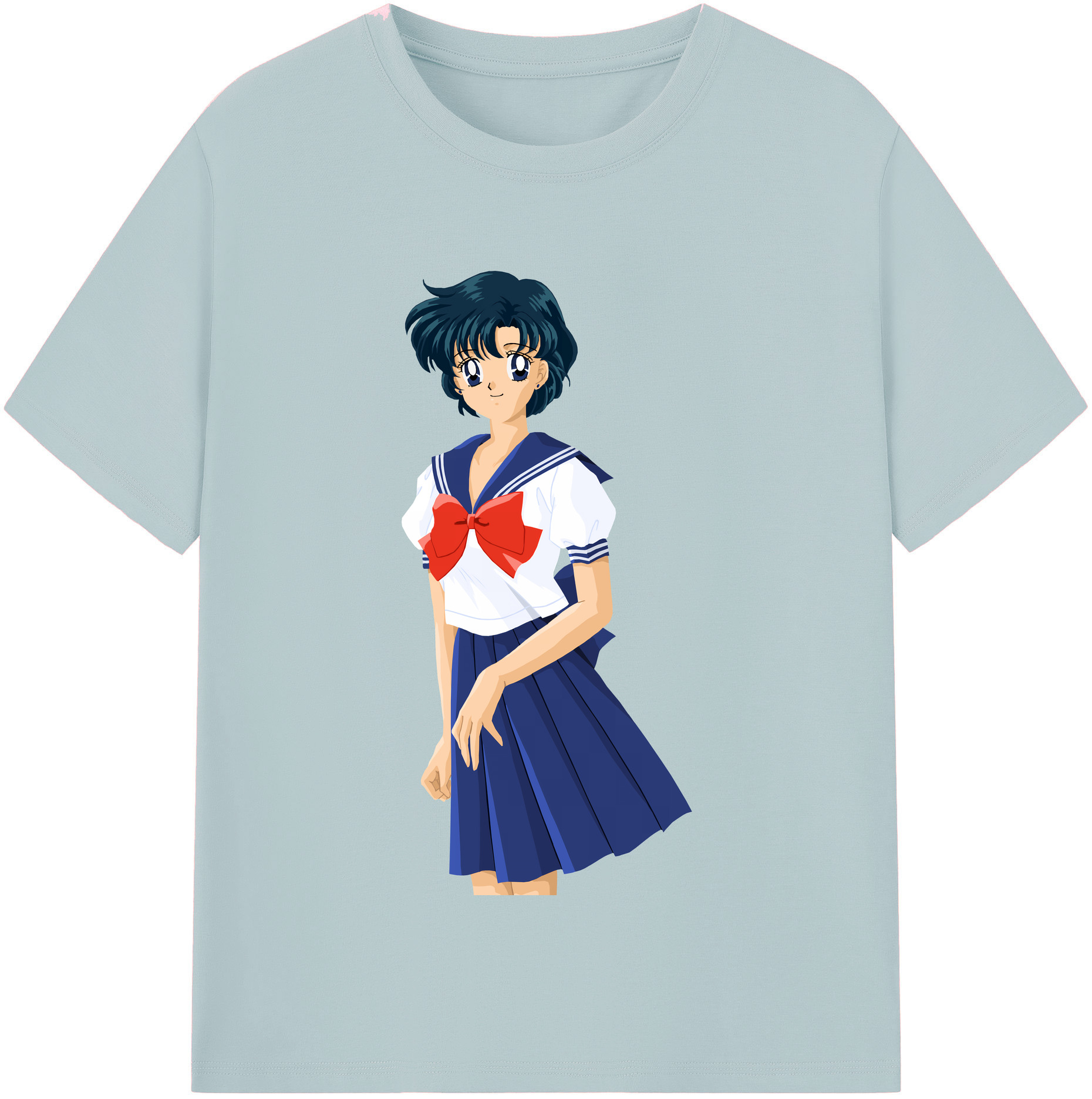 （画像用） 美少女戦士セーラームーン 水野 亜美 みずの あみ Sailor Moon Mizuno Ami 綿100％半袖Tシャツ（フロントプリント）
